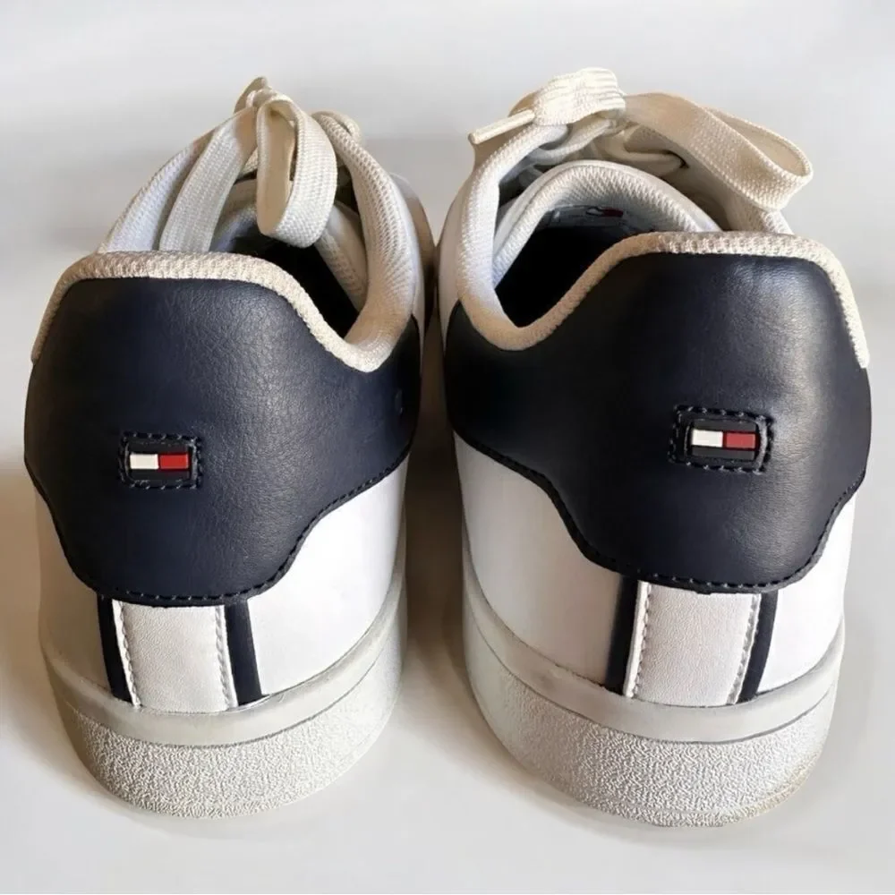 Tommy Hilfiger Men’s Sneakers – White Leather Low Top Size 13